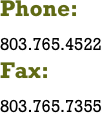 Phone: 
803.765.4522
Fax: 
803.765.7355